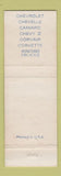 Matchbook Cover - 1967 Chevrolet Hastings Linwood PA
