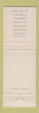 Matchbook Cover - 1967 Chevrolet Berzal's Catskill NY