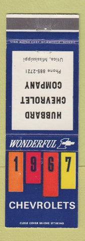 Matchbook Cover - 1967 Chevrolet Hubbard Utica MS