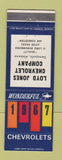 Matchbook Cover - 1967 Chevrolet Loyd Jones Demopolis AL
