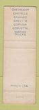 Matchbook Cover - 1967 Chevrolet Henry Miller Aberdeen MD WEAR