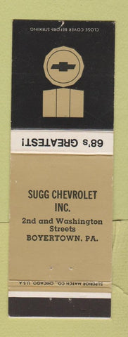 Matchbook Cover - 1968 Chevrolet Sugg Boyertown PA