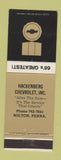 Matchbook Cover - 1968 Chevrolet Hackenberg Milton PA WEAR