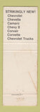 Matchbook Cover - 1968 Chevrolet Hackenberg Milton PA WEAR