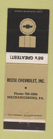 Matchbook Cover - 1968 Chevrolet Reese Mechanicsburg PA WEAR