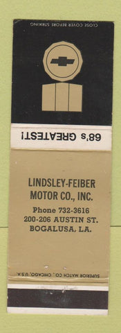 Matchbook Cover - 1968 Chevrolet Lindsey Feiber Bogalusa LA