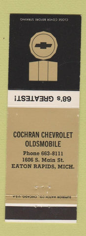 Matchbook Cover - 1968 Chevrolet Cochran Oldsmobile Eaton Rapids MI