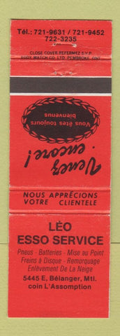 Matchbook Cover - Leo Esso oil gas Montreal QC WEAR RED