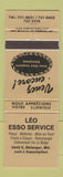 Matchbook Cover - Leo Esso oil gas Montreal QC GOLD
