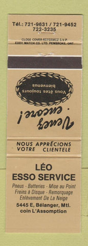 Matchbook Cover - Leo Esso oil gas Montreal QC GOLD