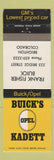 Matchbook Cover - Buick Opel Kadett Frank Fisher Brighton Colorado