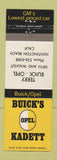 Matchbook Cover - Buick Opel Kadett Terry Huntington Beach CA