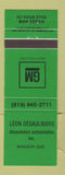 Matchbook Cover - Leon Desaulniers GM Motors Windsor QC