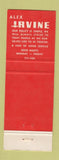 Matchbook Cover - Alex Irvine Chevrolet Oldsmobile