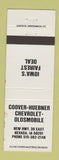 Matchbook Cover - Coover Huebner Chevrolet Oldsmobile Nevada IA WEAR