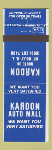 Matchbook Cover - Kardon Chevrolet AMC Jeep Mercury Isuzu Yugo Oldsmobile