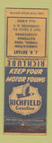 Matchbook Cover - Richfield oil gas JH Bryant Binghamton NY WEAR