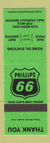 Matchbook Cover - Phillips 66 oil gas Blackahawk Village Motel Jacksonville IL