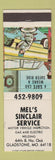 Matchbook Cover - Mel's Sinclair oil gas Gladstone MO