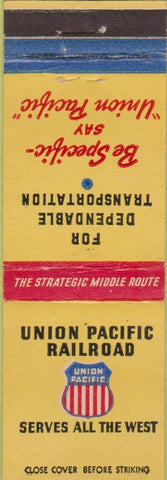 Matchbook Cover - Union Pacific Railroad UPRR
