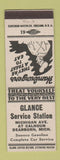 Matchbook Cover - Glance Service Station oil gas Sunoco Dearborn MI