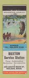 Matchbook Cover - Buxton Srvice oil gas Sunoco Hodlen MA WORN