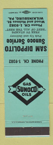 Matchbook Cover - Sunoco oil gas Sam Dippolito Wilkinsburg PA