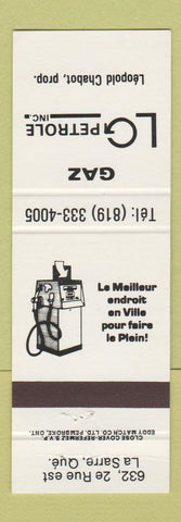 Matchbook Cover - LG Petrole oil gas La Sarre QC