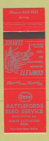 Matchbook Cover - Esso oil gas North Battleford SK