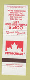 Matchbook Cover - Petro Canada oil gas Cop's Moosomin SK
