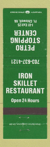 Matchbook Cover - Petro oil gas Iron Skillet Restaurant Fort Chiswell VA