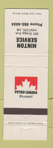 Matchbook Cover - Petro Canada oil gas Hinton AB