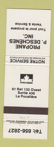 Matchbook Cover - Petro Canada oil gas Propane P Deschenes LA Pocatiere QC