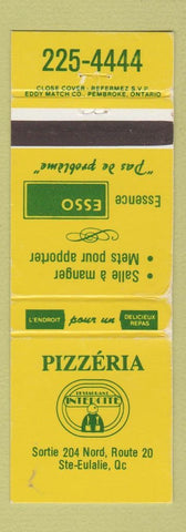 Matchbook Cover - Esso oil gas Pizza Ste Eulalie QC