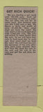Matchbook Cover - Merrill's oil gas Syracuse NY Scott Atwater Boat Motors WEAR