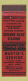 Matchbook Cover - Martin's Service oil gas Seattle WA