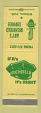 Matchbook Cover - Art's Richfield oil gas Williams CA