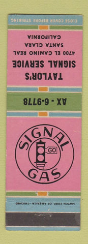 Matchbook Cover - Taylor's Signal oil gas Santa Clara CA