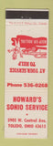 Matchbook Cover - Howard's Sohio oil gas Toledo OH