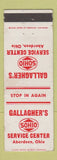 Matchbook Cover - Gallagher's Sohio oil gas Aberdeen OH