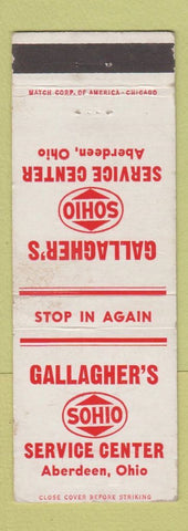 Matchbook Cover - Gallagher's Sohio oil gas Aberdeen OH