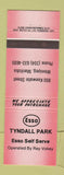 Matchbook Cover - Esso oil gas Tyndall Park Winnipeg MB RED