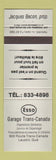 Matchbook Cover - Esso oil gas Garage Trans Canada Lauzon QC GRAY