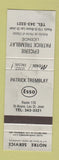 Matchbook Cover - Esso oil gas Patrick Tremblay Lac St Jean QC GRAY
