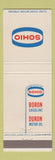 Matchbook Cover - Sohio oil gas Boron Duron
