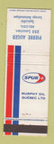 Matchbook Cover - Spur oil gas Pierre Auger Beloeil QC WEAR