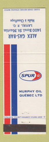 Matchbook Cover - Alex Gas Bar Spur oil Laval QC
