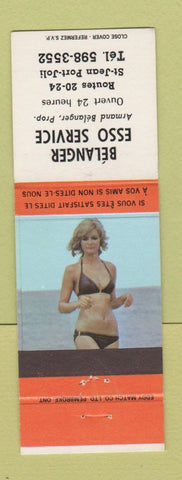 Matchbook Cover - Belanger Esso oil gas St Jean Port Joli QC pinup
