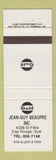 Matchbook Cover - Gulf oil gas Jean Guy Beaupre Cap Rouge QC