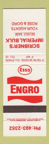 Matchbook Cover - Engro Esso oil gas Scribner's Delisle SK